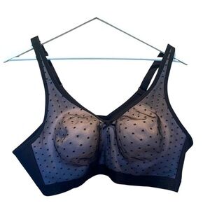 Cacique Comfort Solutions No wire Wire free Black Lace Bra Size 46B